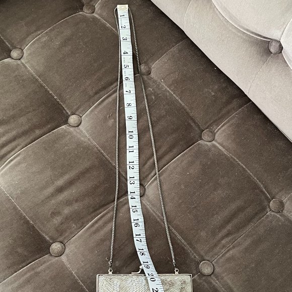 Vintage Magid 1960s Beaded Silver Art Deco Style Kiss-Lock Small Clasp Purse - Picture 10 of 10